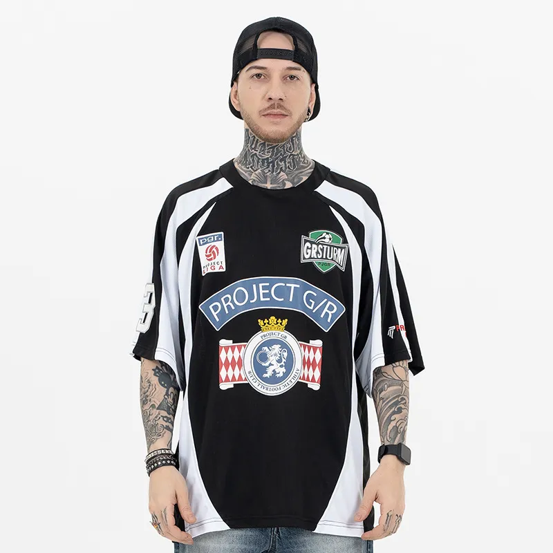 Patchwork Loose Retro Jersey-2
