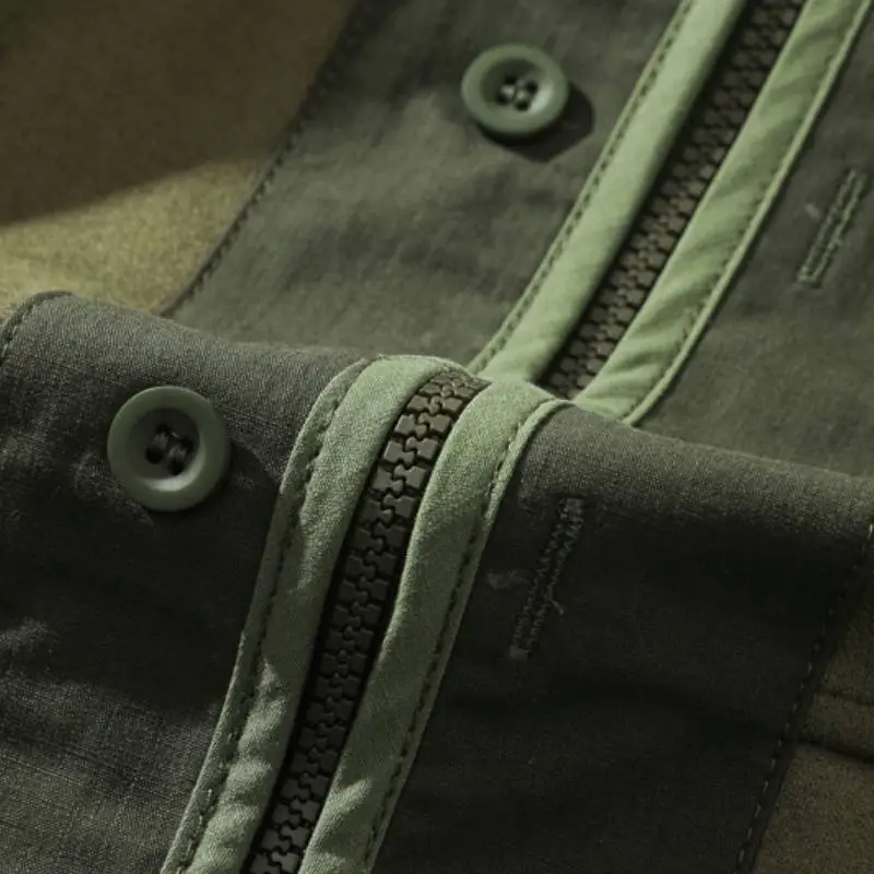 Loose Suede Stitching Crock Jacket-3
