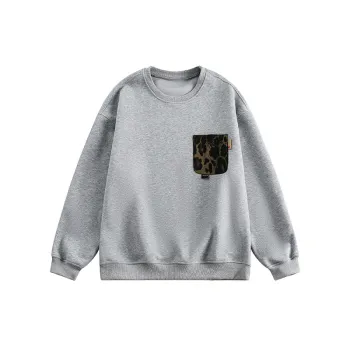 Leopard Print Patch Bag Crewneck Sweatshirt