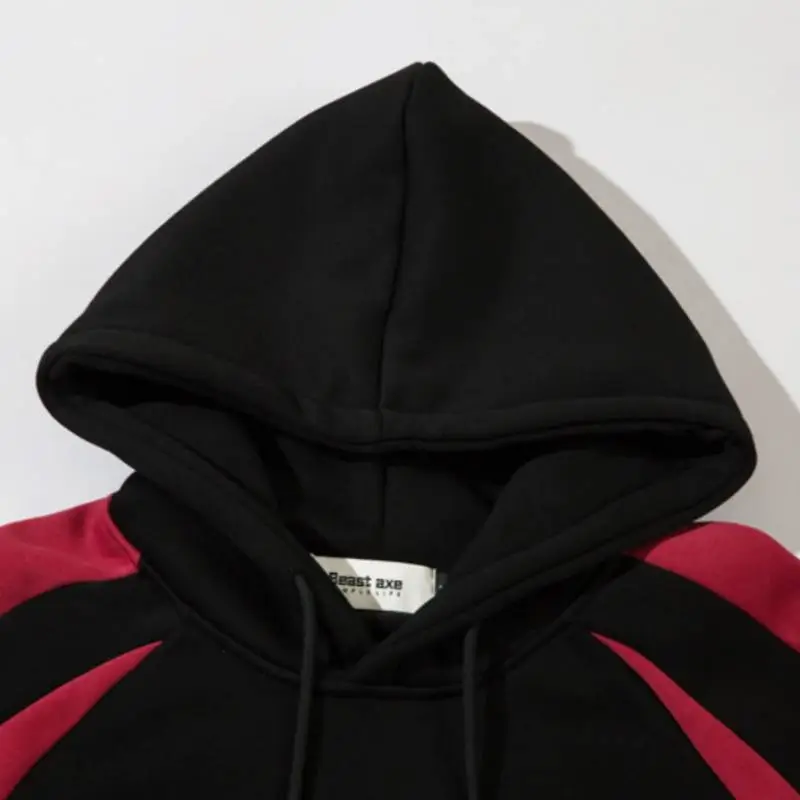 Casual Color Block Loose Hoodie-4