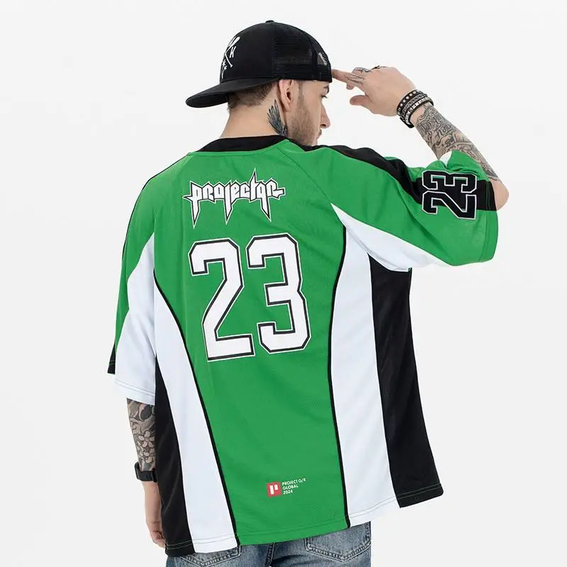 Patchwork Loose Retro Jersey-9