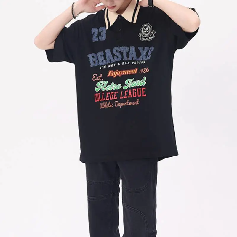 Pure Cotton Trendy Loose T Shirt-2