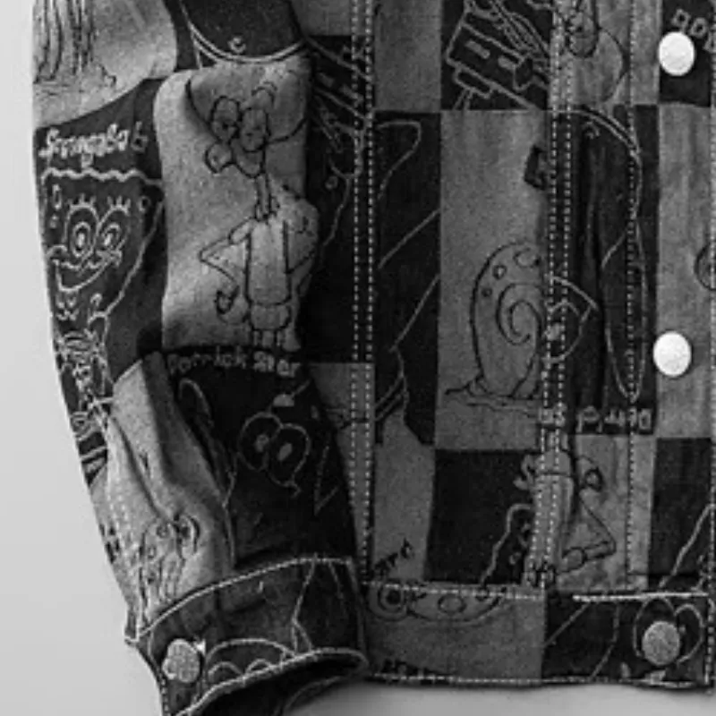 Trendy Plaid Denim Jacket-2