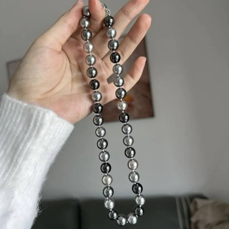 Artificial Tahitian Black Pearl Necklace-2