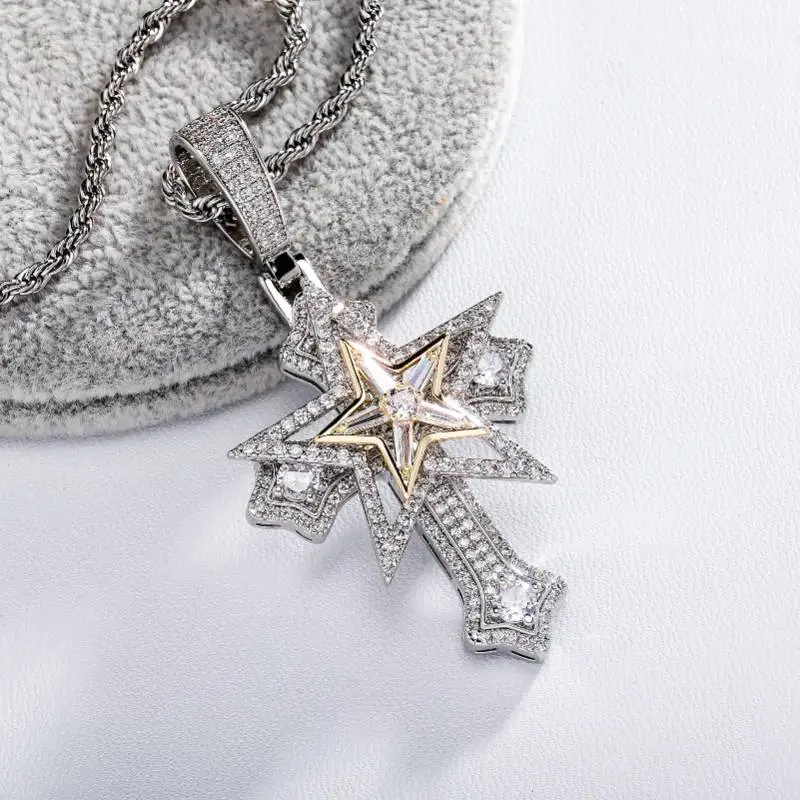 Hip hop Six pointed Star Pendant-2