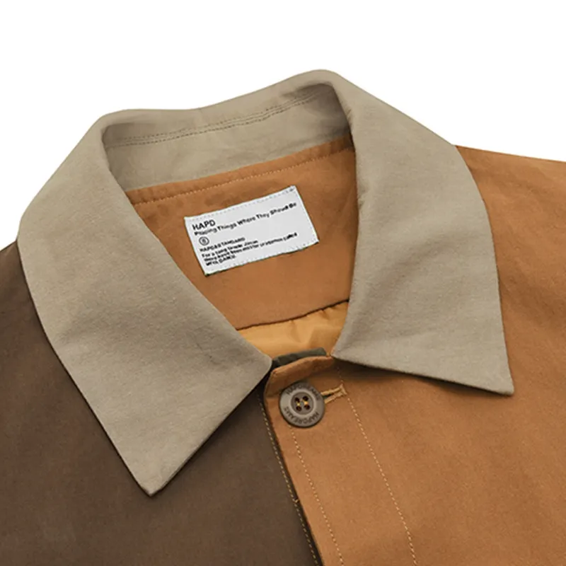 Contrast Color Stitching Lapel Multi pocket Jacket-2