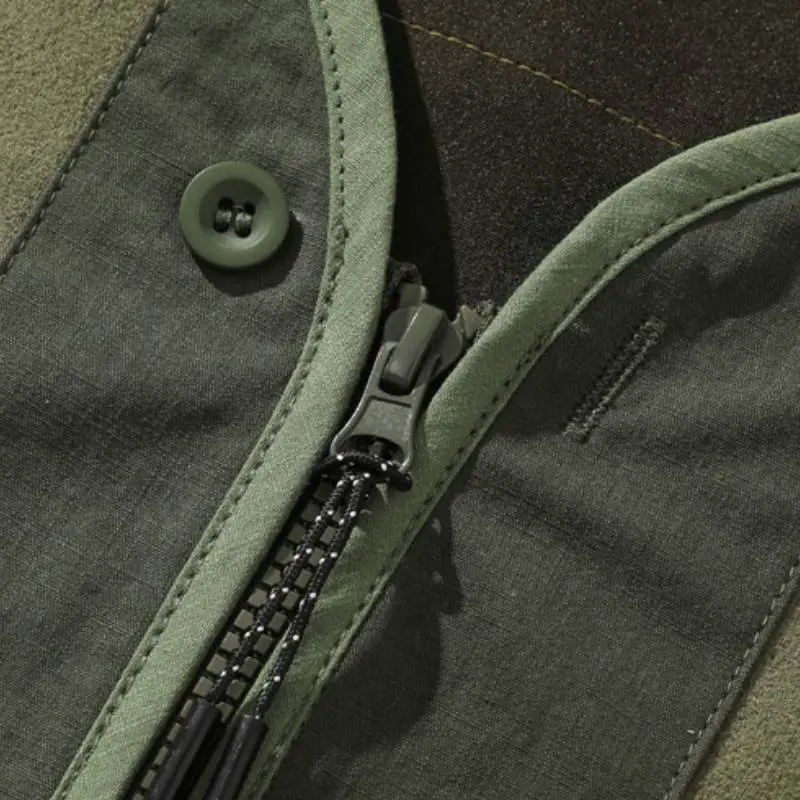 Loose Suede Stitching Crock Jacket-2