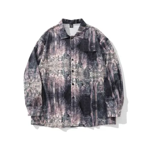 Hip Hop Loose Printed Long Sleeve Shirt