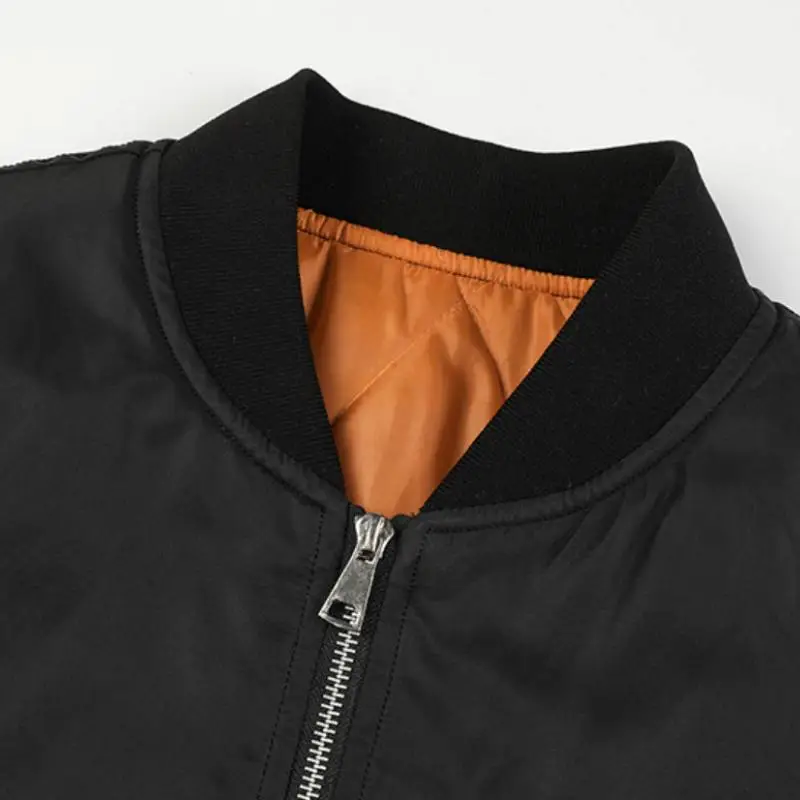 Thickened Stand Collar Flight Jacket-5