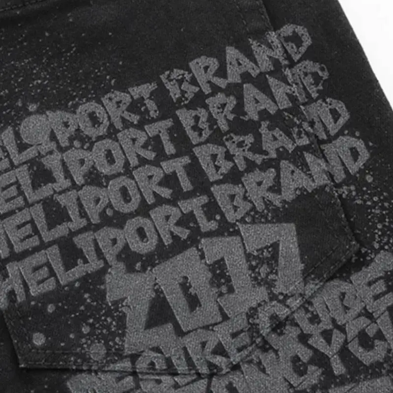 HELIPORT Apron Graffiti Splash Ink Micro Stretch Straight Pants-5