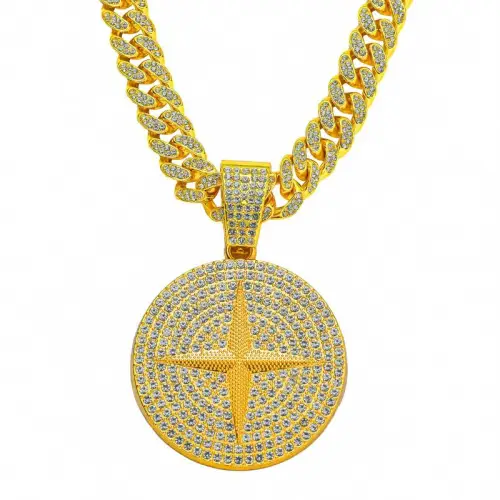 Full Diamond Star Pendant Necklace