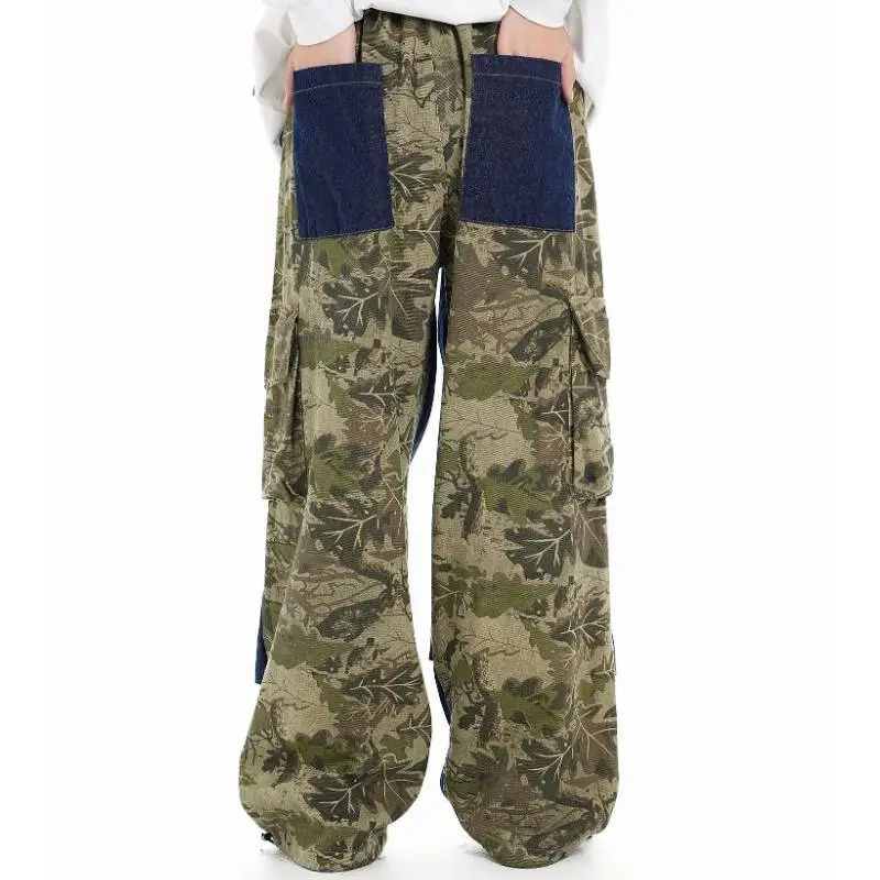 Retro Multi Pocket Loose Pants-3