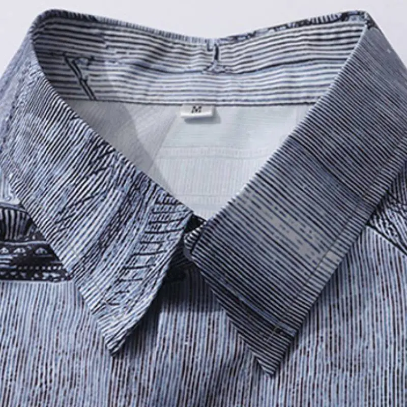 Retro Character Printed Antique Shirt-5