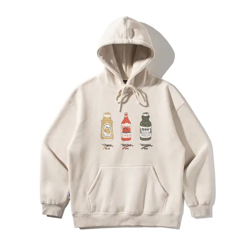 Bottle Printed Hooded Pullover Jacket