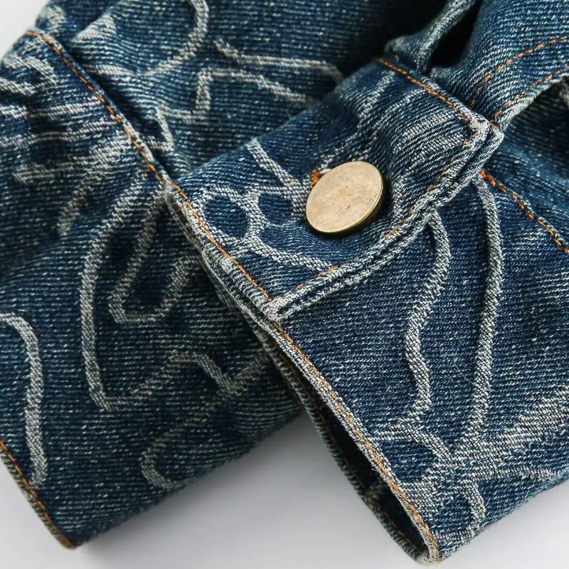 Ripped Loose Denim Jacket-8