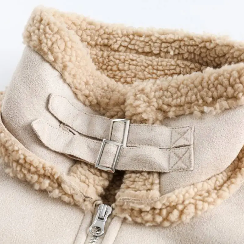 Retro Lambswool Thickened Cotton padded Jacket-5