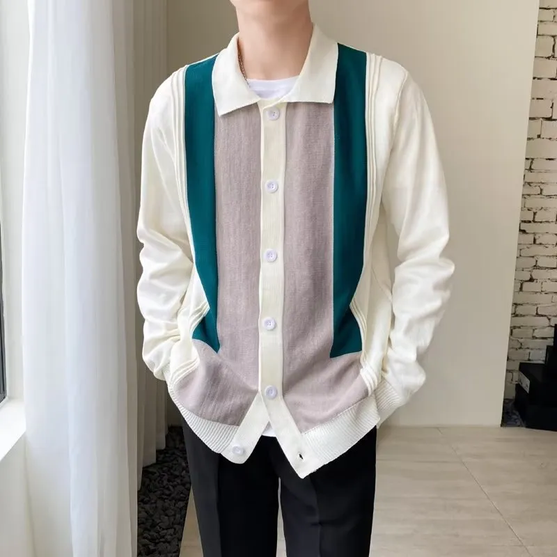 Retro Trendy Style Knitted Lapel Sweater-1
