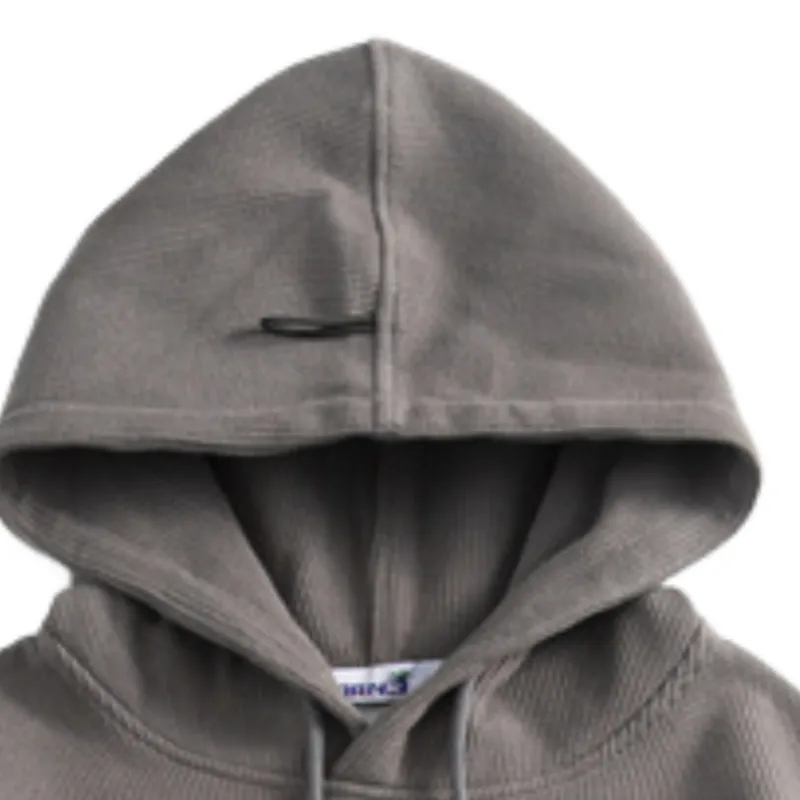 Cityboy Thickened Waffled Color Contrast Stitching Casual Hooded Sweatshirt-3