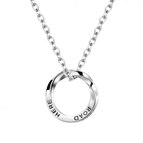 Titanium Steel Mobius Ring Loop Necklace