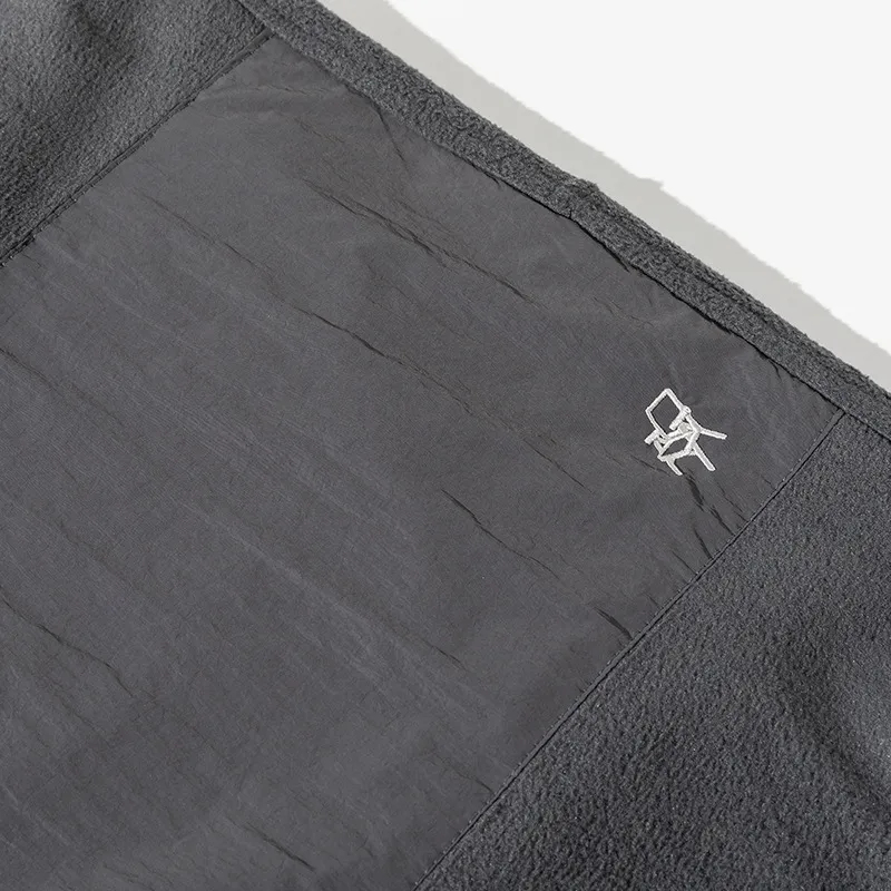 Fleece Stitching Contrast Color Bundle Foot Retro Cone Fleece lined Casual Pants-3