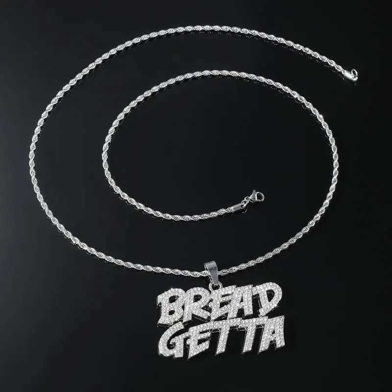 Diamond Letter Pendant Necklace-3