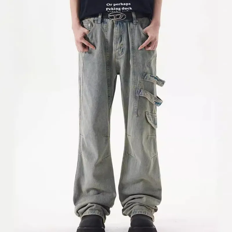 Loose Washed Distressed Jeans-2