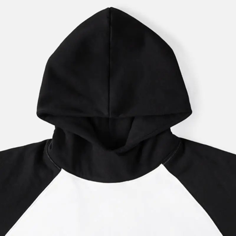 Crewneck Colorblock Oversized Double Layer Hoodie-4