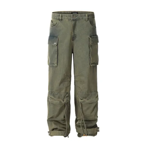 Loose Washed Yellow Mud Dye All-match Pants