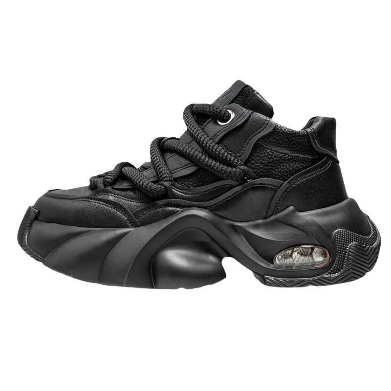 Niche Leather Breathable Sports Sneakers-3