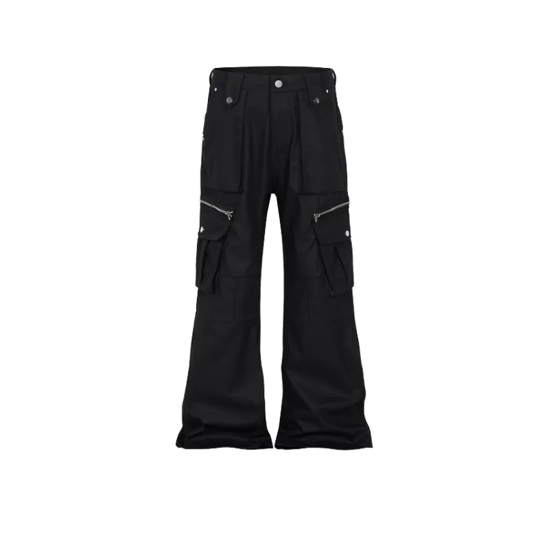 Neutral Casual Multi Pocket Pants-0