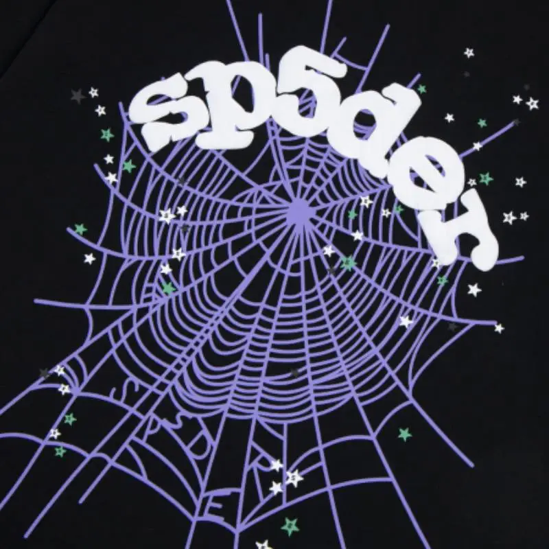 Spider Web Printing Loose Cotton T-shirt-5