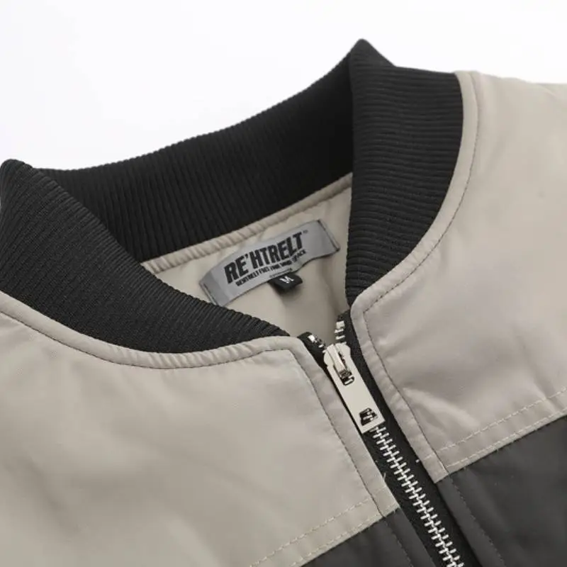 High Street Retro Niche Color matching Multi pocket Cotton padded Functional Baseball Suit-2