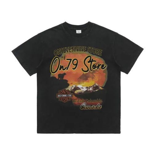 Retro Direct Spray Printing Loosen T-Shirt