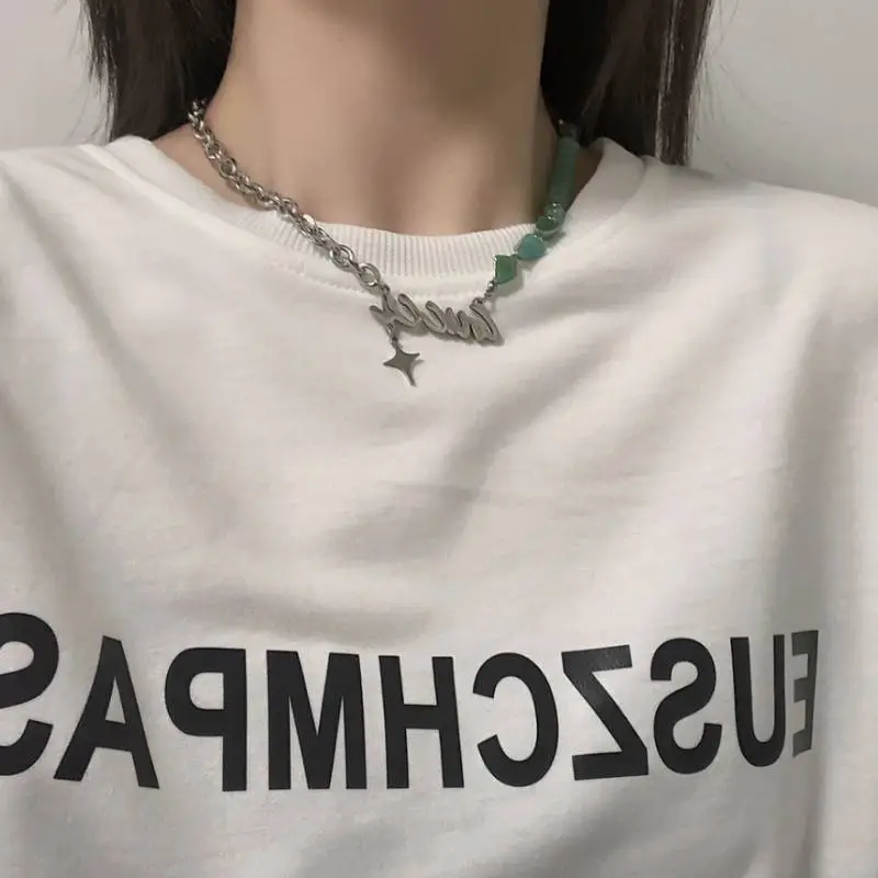 Jade Splicing Smiley Face Necklace-3