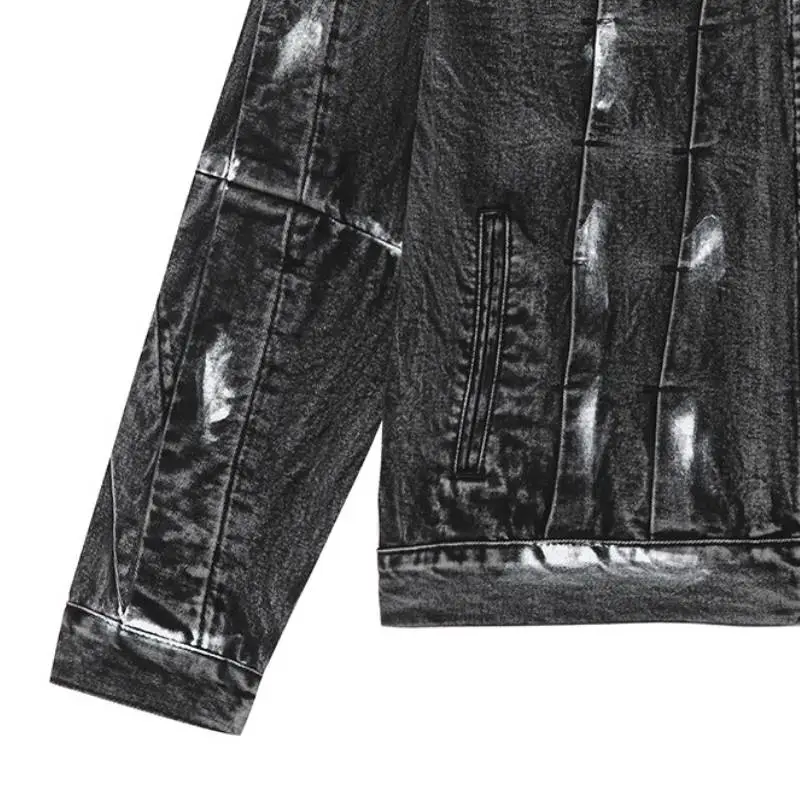 Ink Splashing Denim Jacket-7