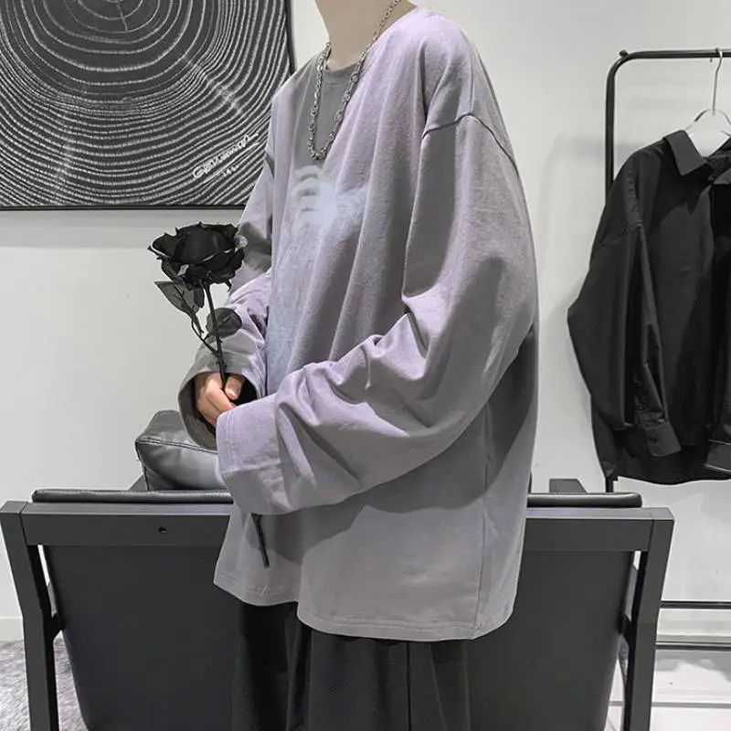 Long sleeved Trendy Loose Bottoming Shirt-1