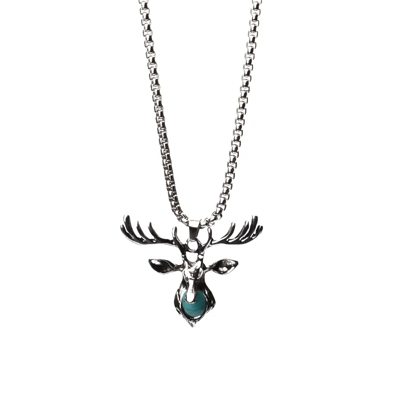 Titanium Steel Retro Deer Pendant Necklace - POIZON