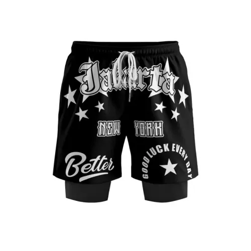 Breathable Lining Fake Two-Piece Sports Shorts