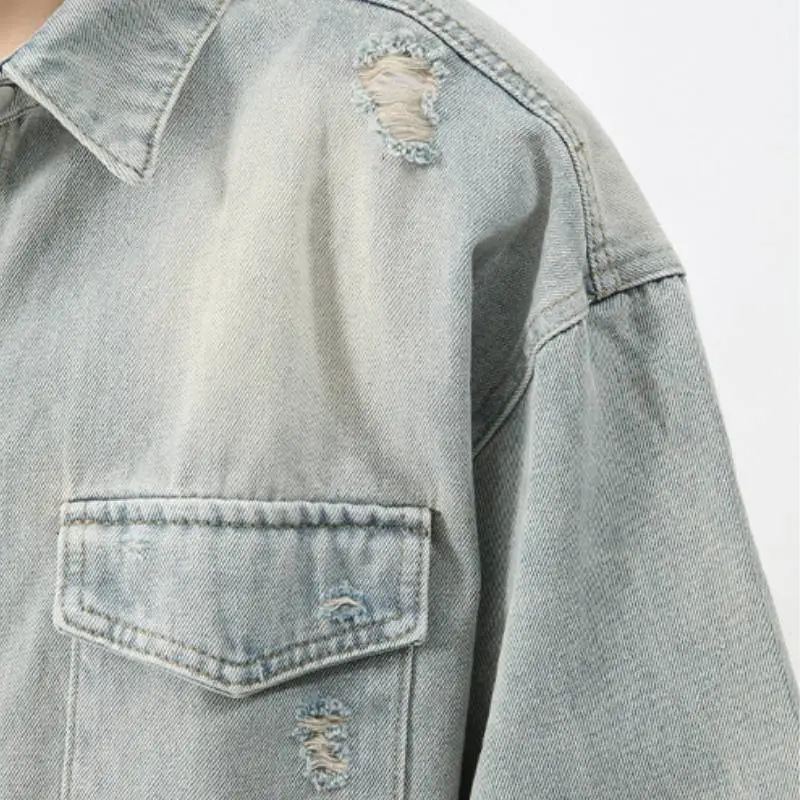 Trendy Washed Denim Suit-3