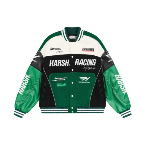 HARSH AND CRUEL Retro Street Motorcycle Heavy Woolen Racing Baseball Suit