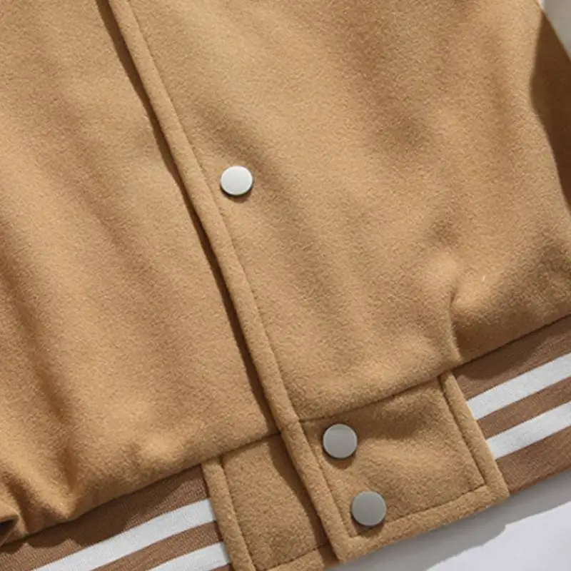 Retro Embroidered Contrast Color Baseball Suit Jacket-3