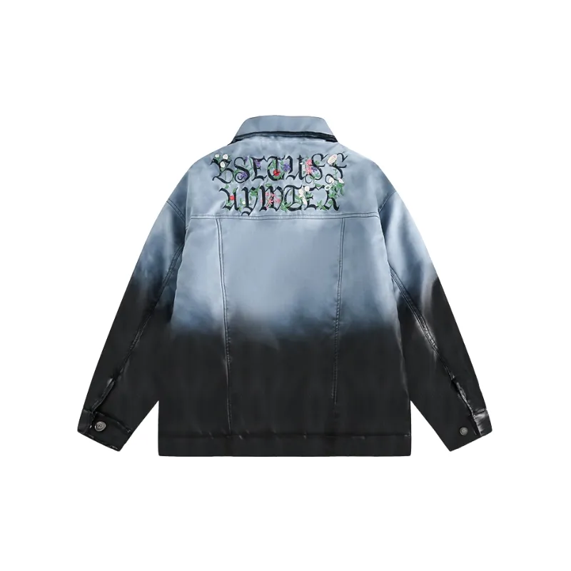 Design Retro Gradient Loose Coat PU Leather Cotton padded Jacket-1
