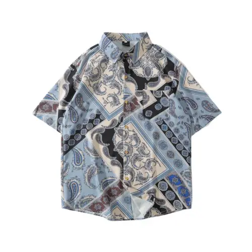 West Coast Cashew Flower Full Print Short Sleeve Floral Shirt