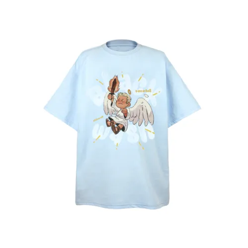 Cartoon Angel Warrior Graffiti Short-sleeved T-shirt