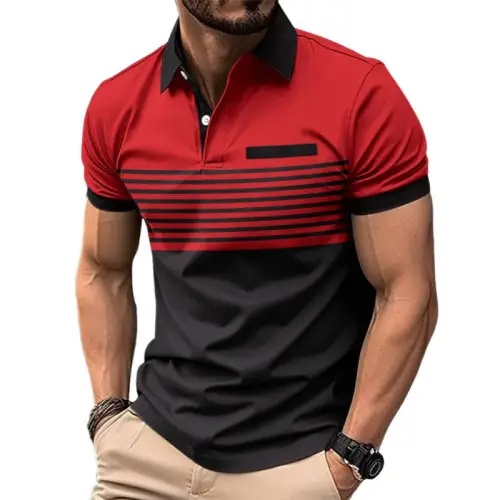 Striped Stitching All-match T-shirt