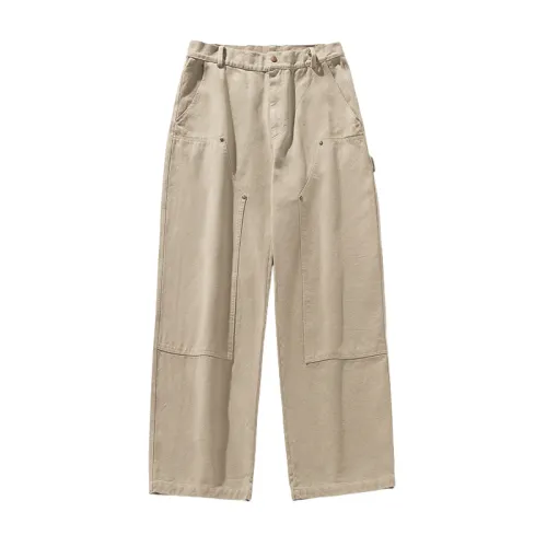 Retro Knee Cutting Wood Pants