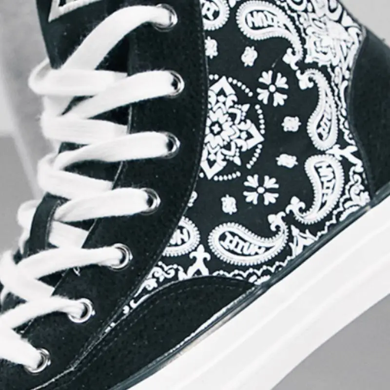 Cashew Flower Printed High top Shoes-8