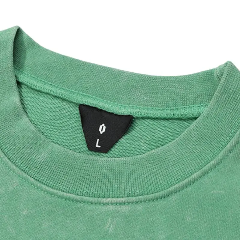 New Cloth Letter Loop Simple Loose Dropped Shoulder Sweatshirt-5