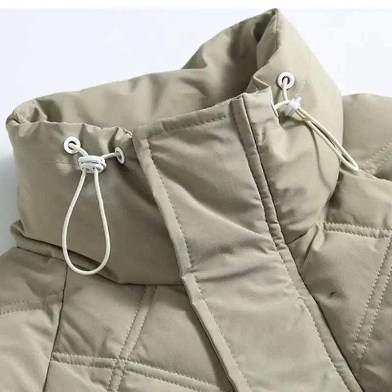 Simple Thickened Solid Color Stand Collar Down Jacket-2