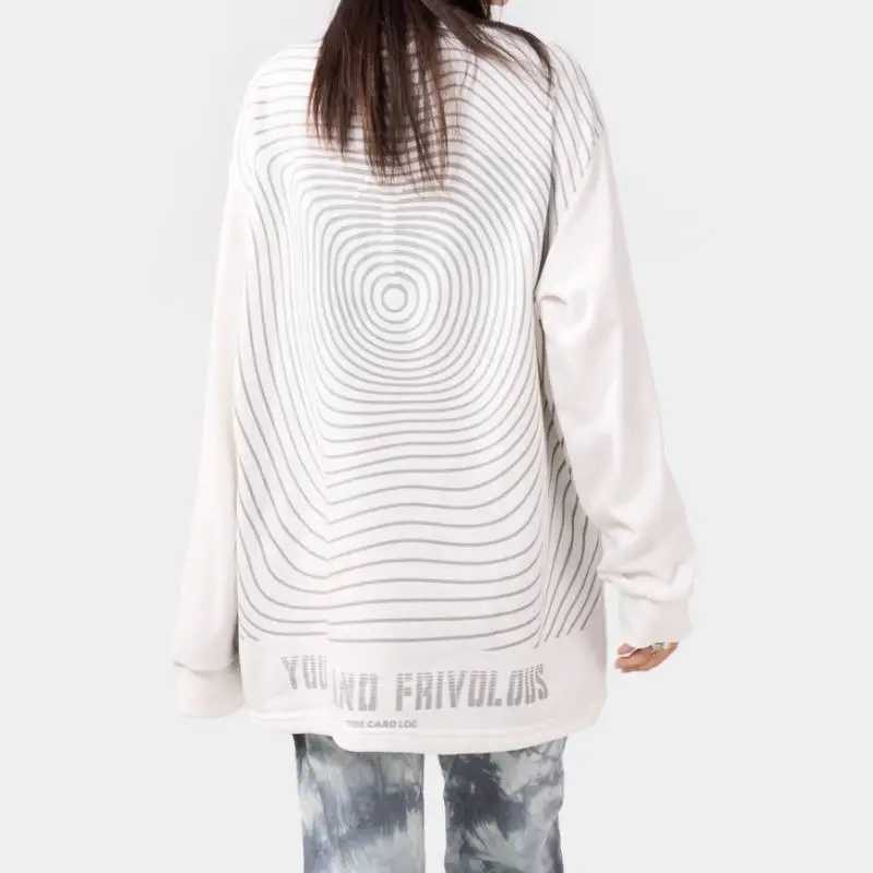 Basic Round Neck Pullover Printed Thin Sweater-2